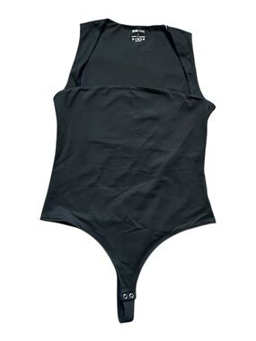 Reoria Sleeveless Seamless Bodysuit Large Black New